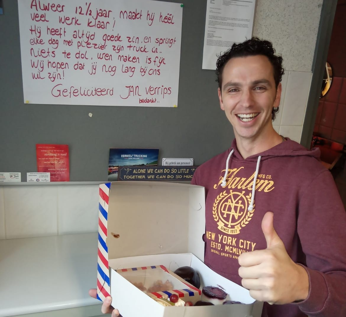 Jan Verrips 12,5 jaar in dienst! Jan C. Swijnenburg Transporten B.V.